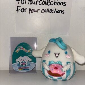 Squishmallow Clip 3.5" Hello Kitty and Friends Cinnamoroll W/Donut Sanrio NWT